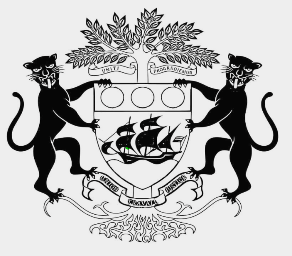 a black and white logo